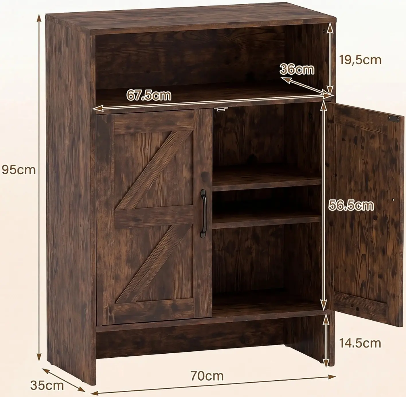 Тумба для обуви Costway JV13463CF (Brown) - 3