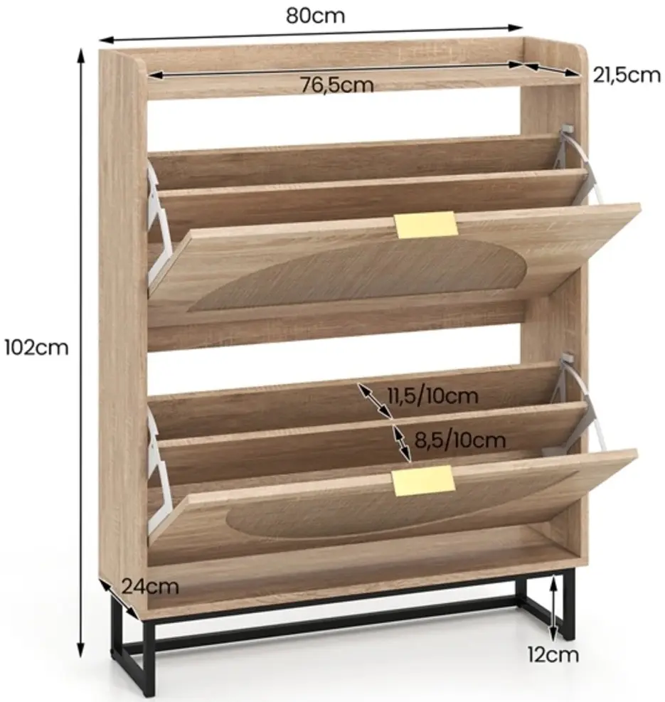 Tumba pentru incaltaminte Costway JV14091NA (Natural) - 3