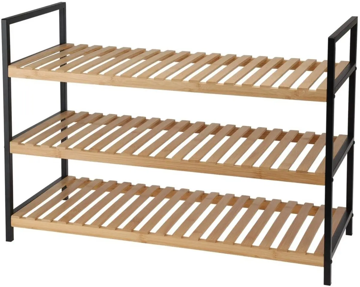 Etajera pentru incaltaminte Excellent Houseware 278157 (Bamboo/Black)