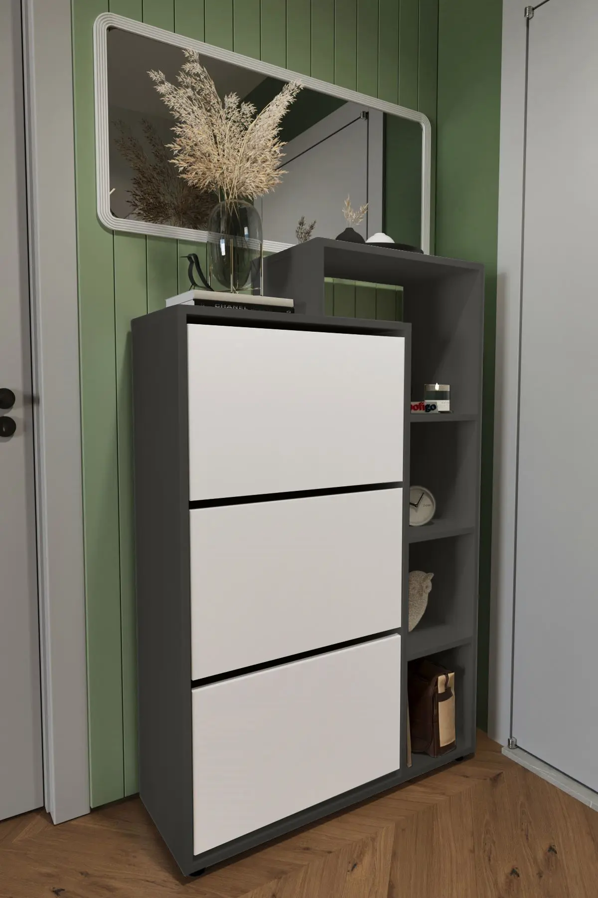 Тумба для обуви Bofigo Lego (Anthracite/White) - 2