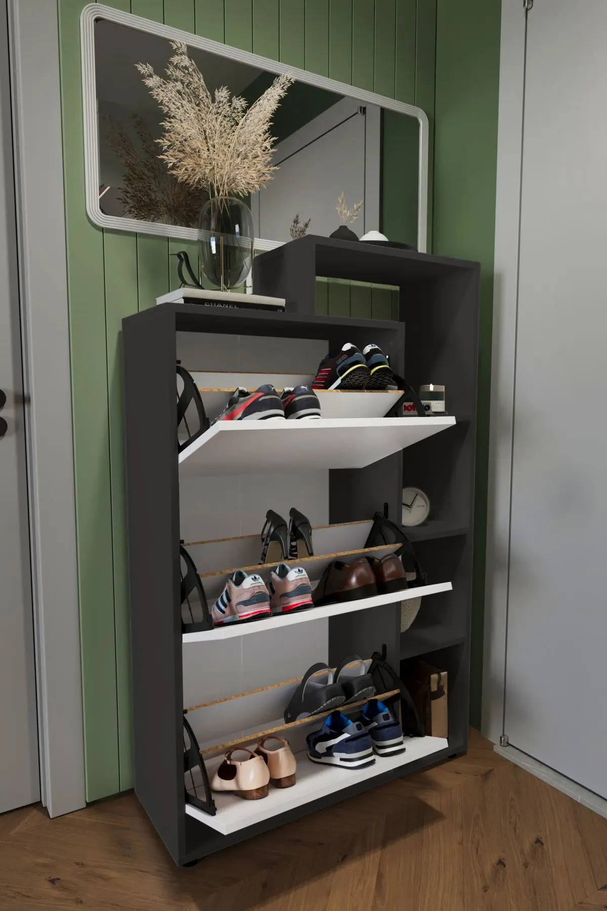 Тумба для обуви Bofigo Lego (Anthracite/White) - 3