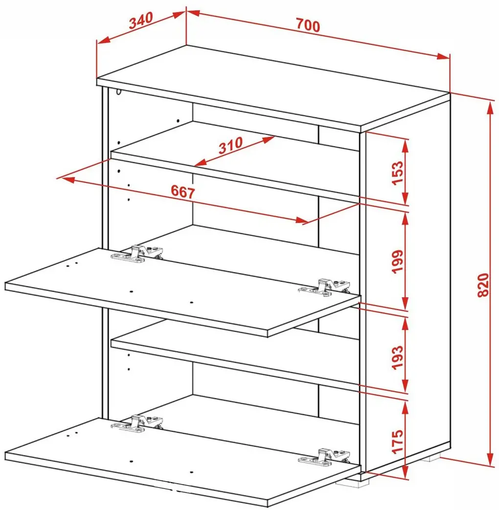 Тумба для обуви Halmar Lima ST3 (Sonoma Oak) - 4