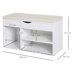 Bancheta pentru incaltaminte Homcom 837-005 (White) Thumb