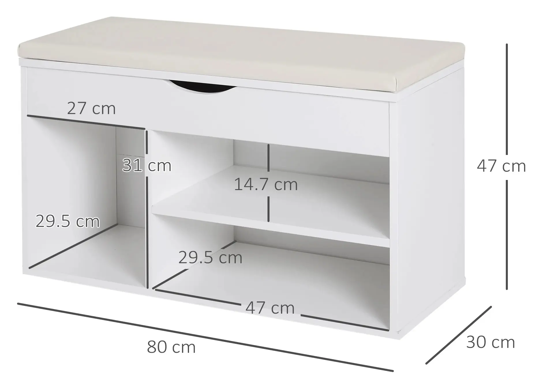 Bancheta pentru incaltaminte Homcom 837-005 (White) - 6