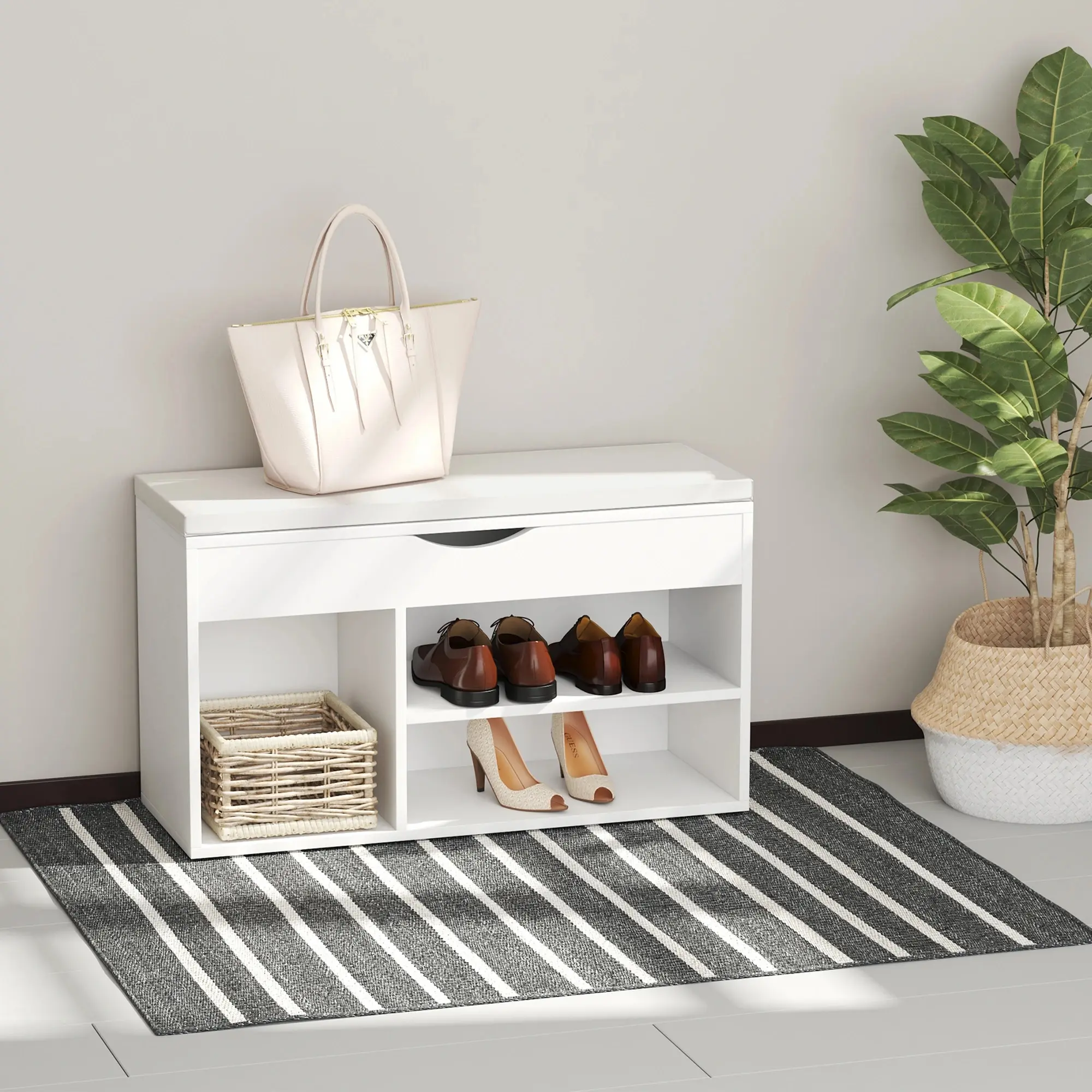 Bancheta pentru incaltaminte Homcom 837-005 (White) - 7