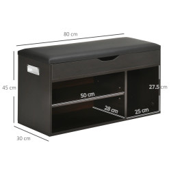 Банкетка для обуви Homcom 837-039V01BK (Black) Thumb