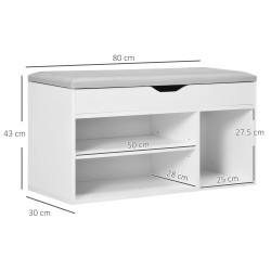 Банкетка для обуви Homcom 837-039WT (White/Grey) Thumb