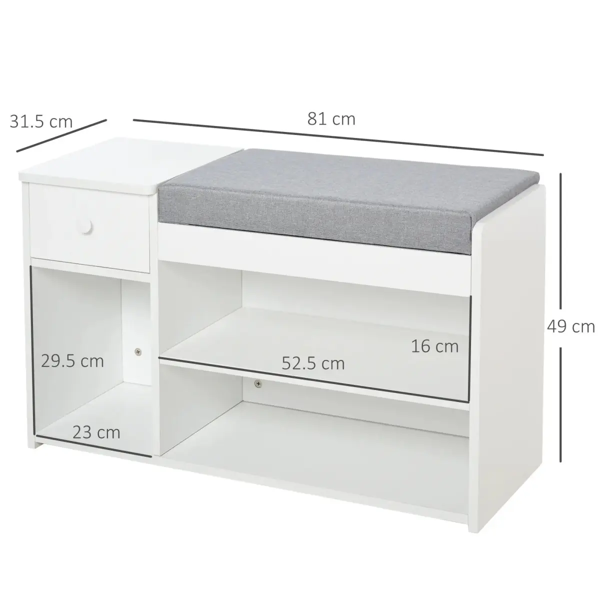 Банкетка для обуви Homcom 837-057WT (White) - 4