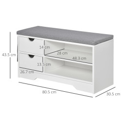 Банкетка для обуви Homcom 837-165 (White/Grey) Thumb