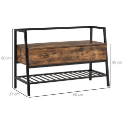 Банкетка для обуви Homcom 837-174 (Rustic Brown/Black) Thumb