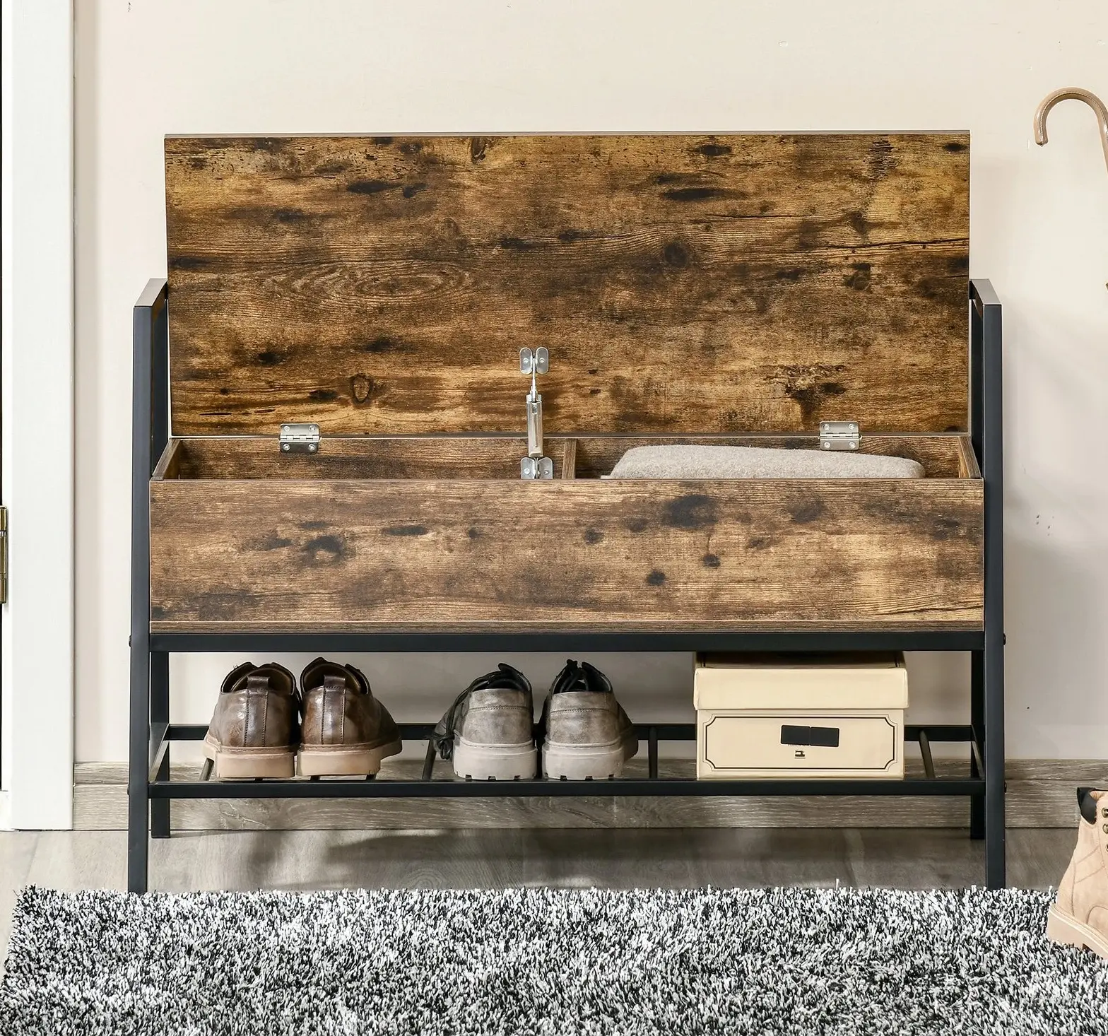 Банкетка для обуви Homcom 837-174 (Rustic Brown/Black) - 6