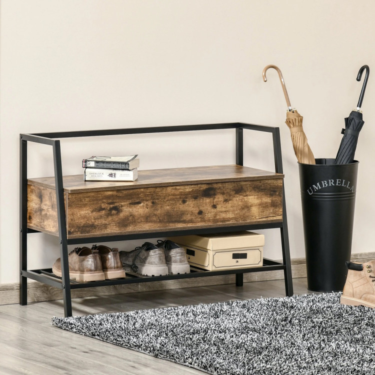 Банкетка для обуви Homcom 837-174 (Rustic Brown/Black)