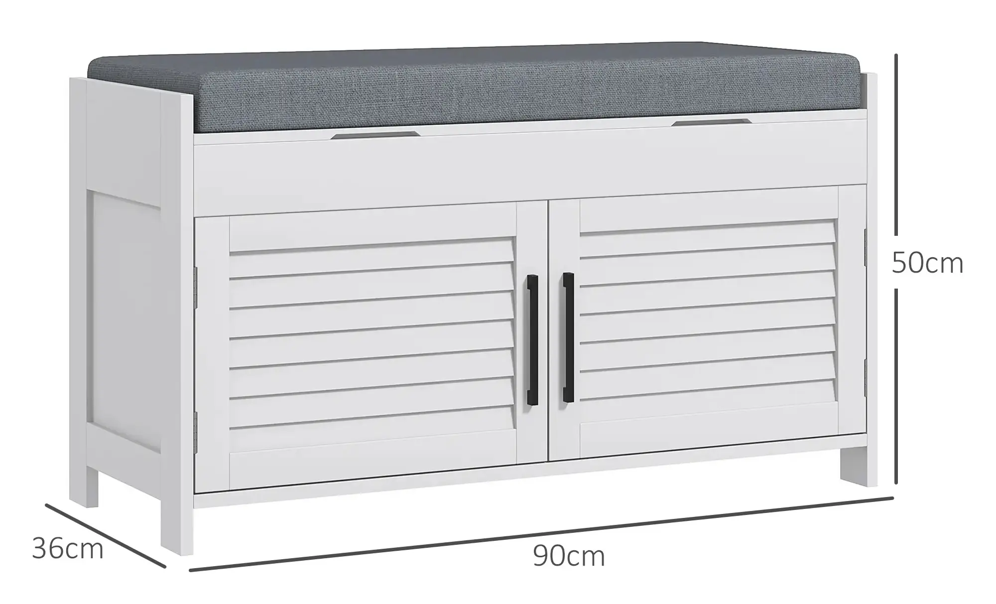 Банкетка для обуви Homcom 837-477V80WT (White/Grey) - 4