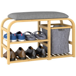 Банкетка для обуви Homcom 837-549V00GY (Natural/Grey) Thumb