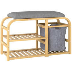 Банкетка для обуви Homcom 837-549V00GY (Natural/Grey) Thumb