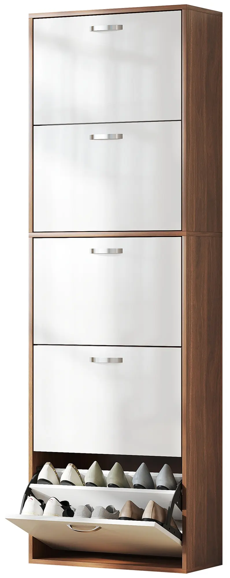 Шкаф для обуви Homcom 833-326 (White Gloss/Brown) - 2