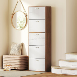 Шкаф для обуви Homcom 833-326 (White Gloss/Brown)