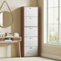 Шкаф для обуви Homcom 833-326 (White Gloss/Brown) Thumb