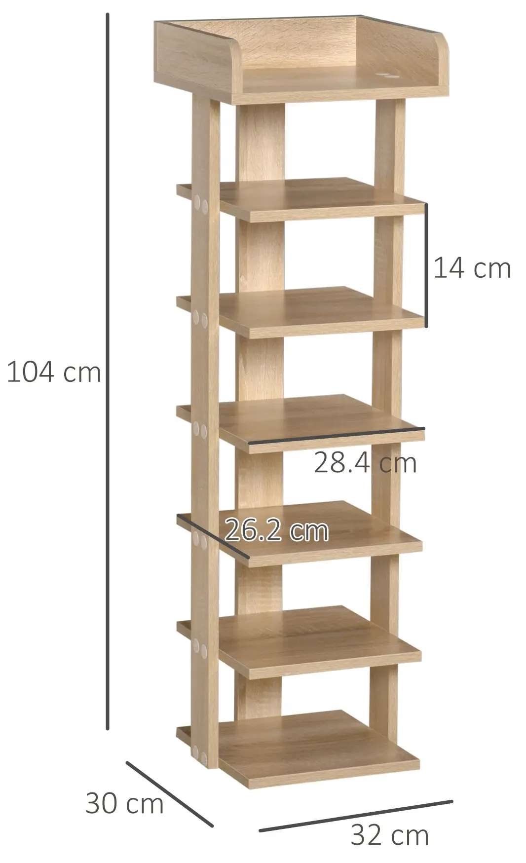 Стеллаж для обуви Homcom 837-163 (Oak) - 4