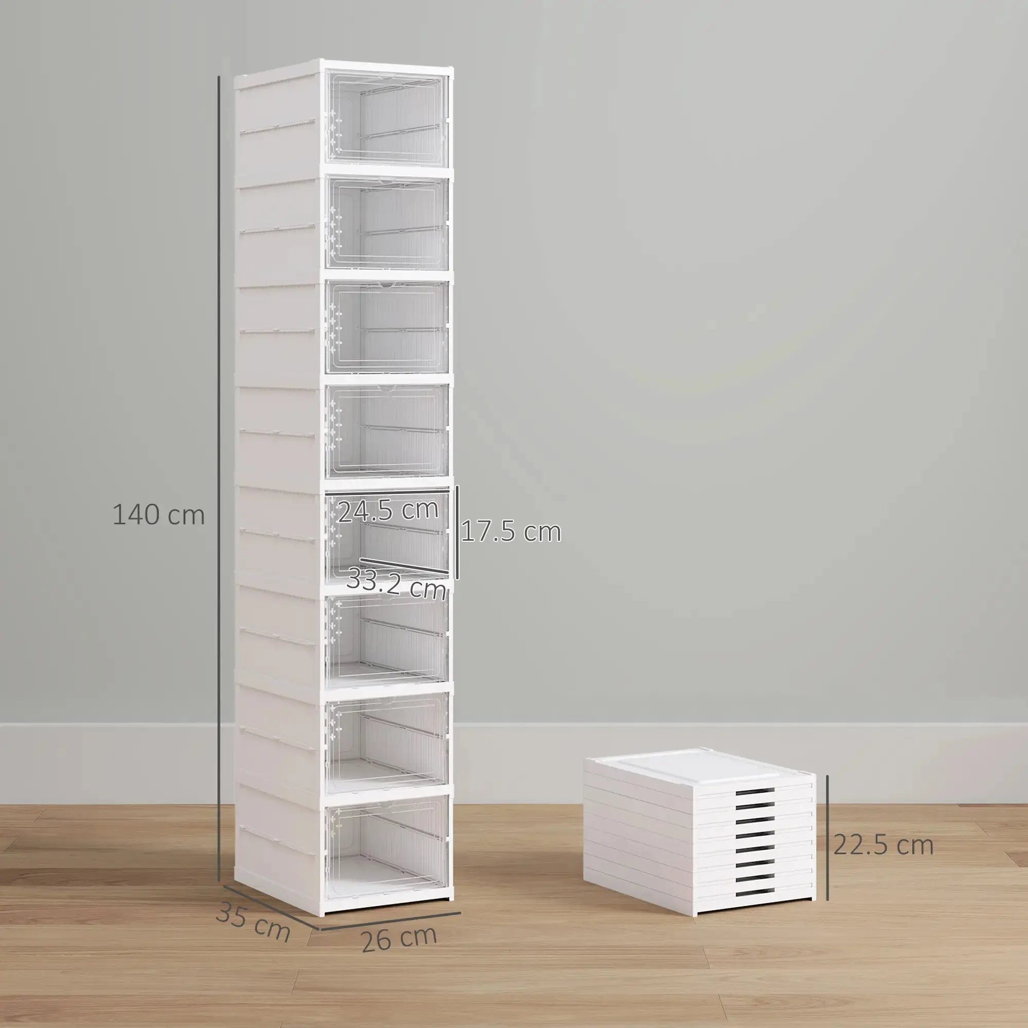 Etajera pentru incaltaminte Homcom 837-570V00WT (White) - 5