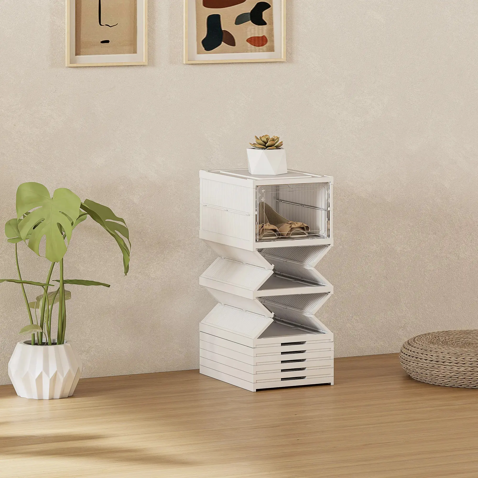 Etajera pentru incaltaminte Homcom 837-570V00WT (White) - 7
