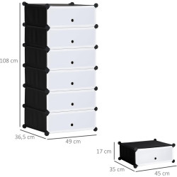 Etajera-organizator pentru incaltaminte Homcom 850-172BK (Black/White) Thumb