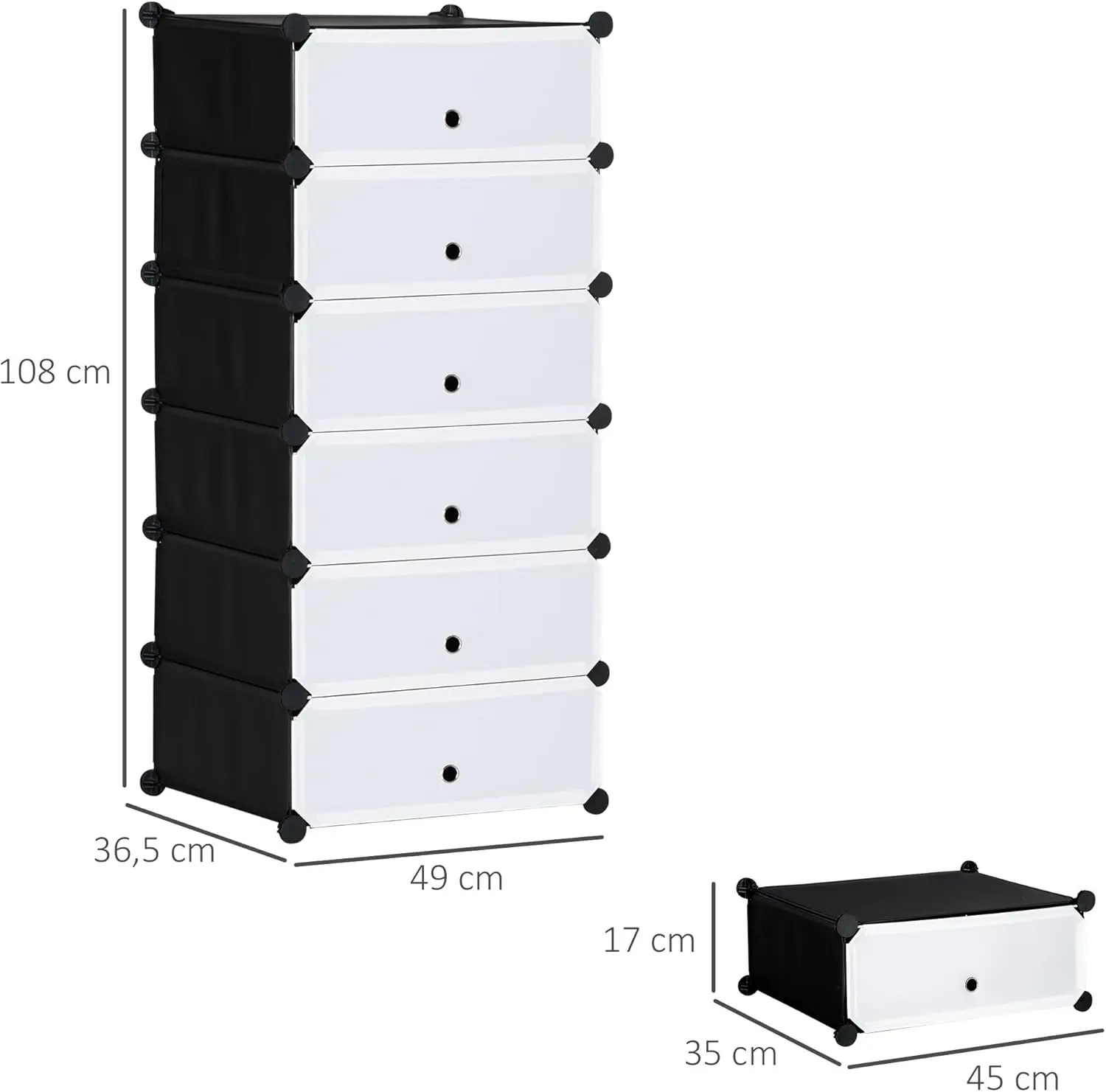 Etajera-organizator pentru incaltaminte Homcom 850-172BK (Black/White) - 7