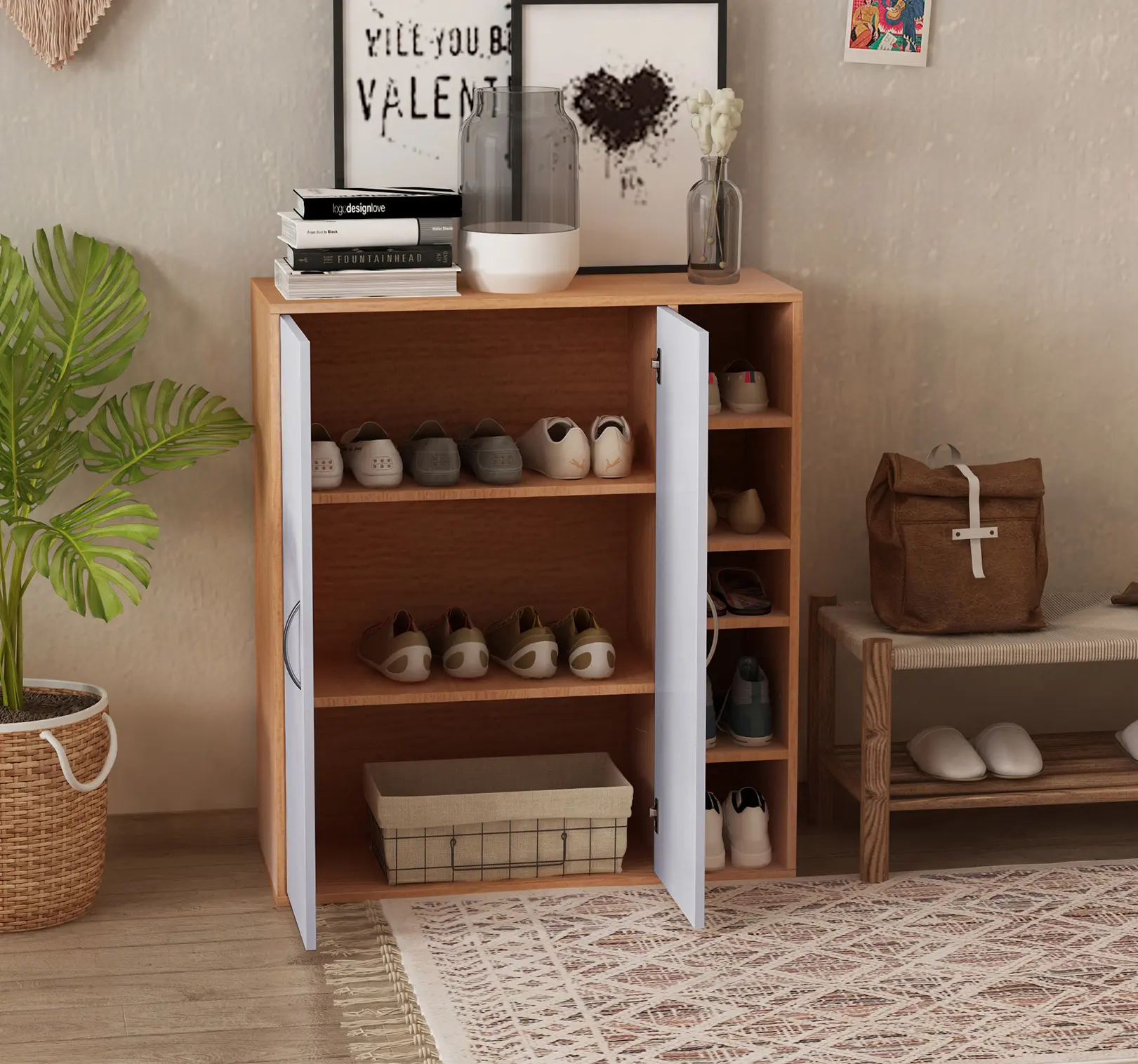 Тумба для обуви Homcom 833-588 (Natural/White) - 10