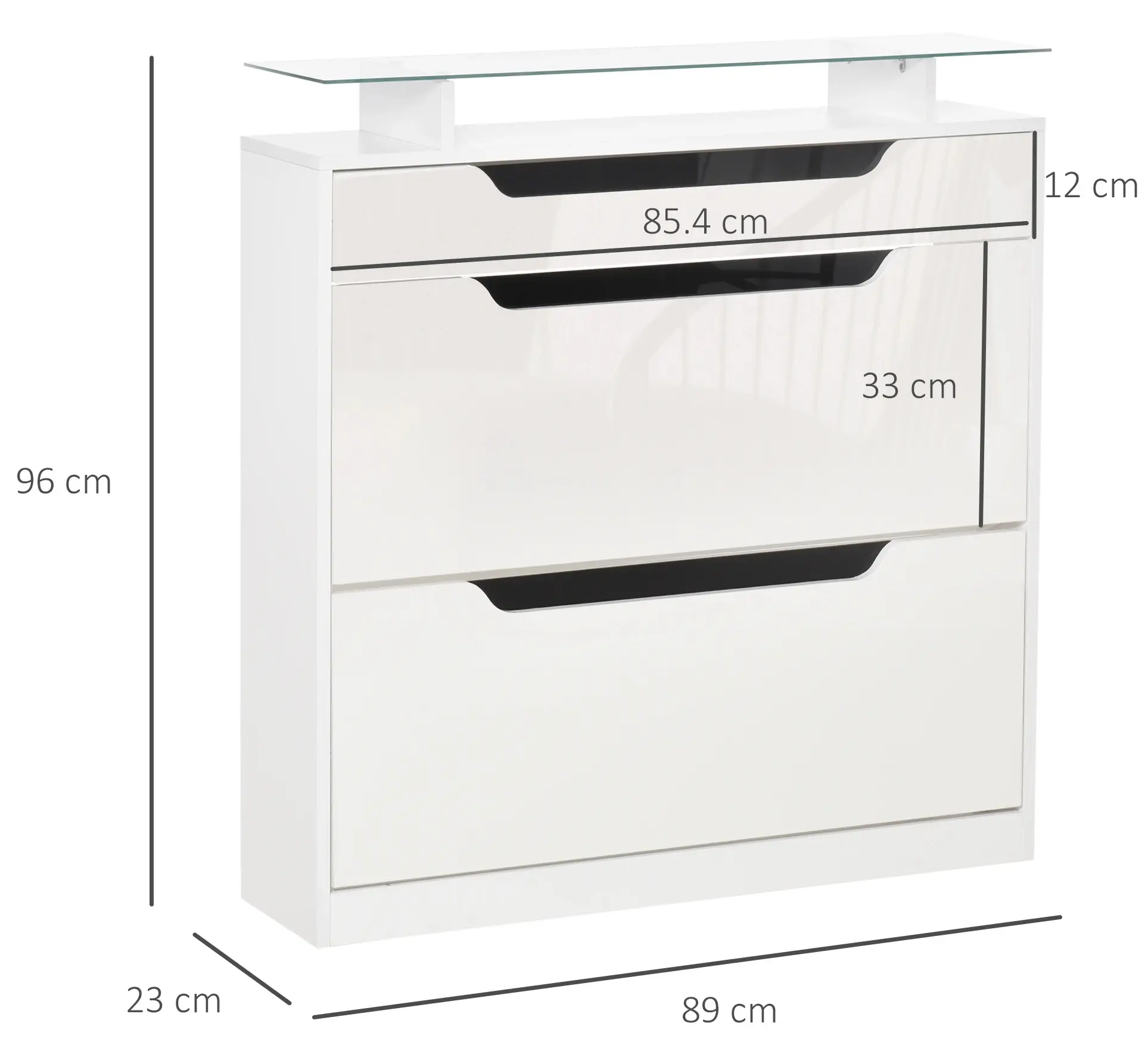 Тумба для обуви Homcom 837-164WT (White Gloss) - 5