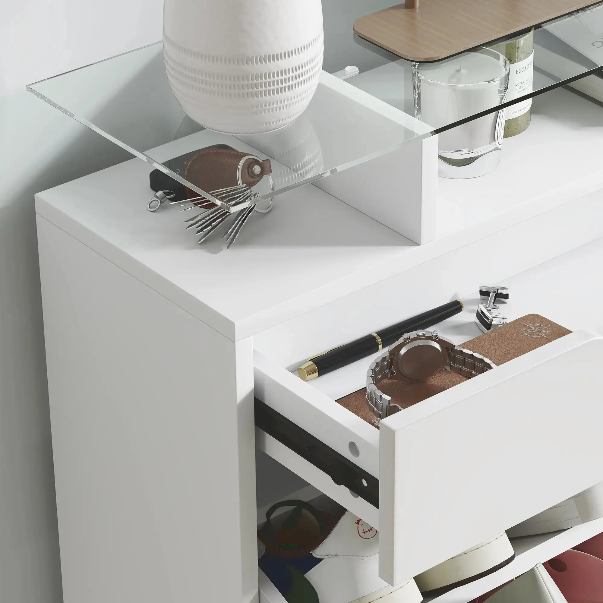 Тумба для обуви Homcom 837-164WT (White Gloss) - 8