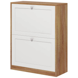 Тумба для обуви Homcom 837-409V00WT (White/Oak) Thumb