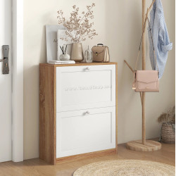 Тумба для обуви Homcom 837-409V00WT (White/Oak)