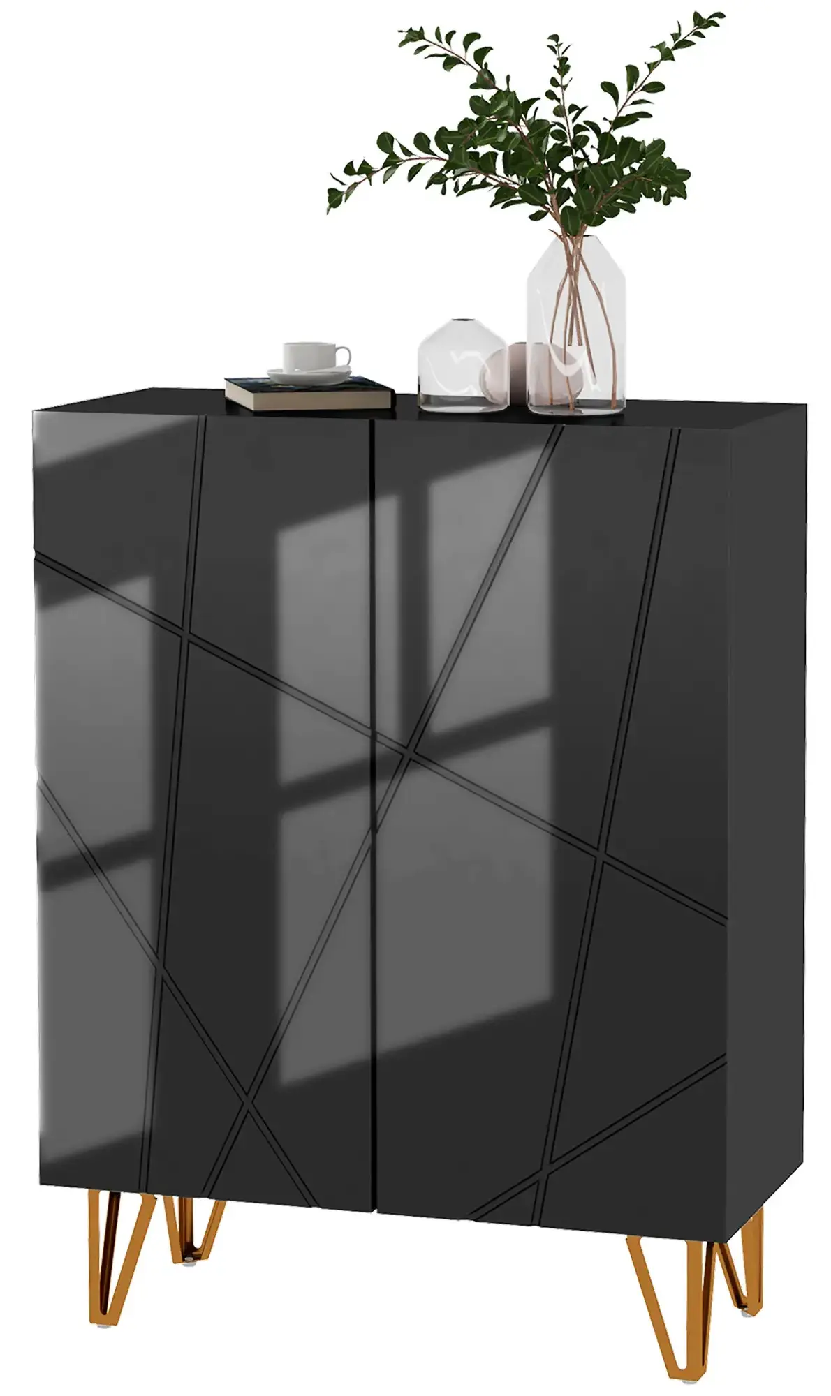 Tumba pentru incaltaminte Homcom 837-469V80BK (Black Gloss) - 3