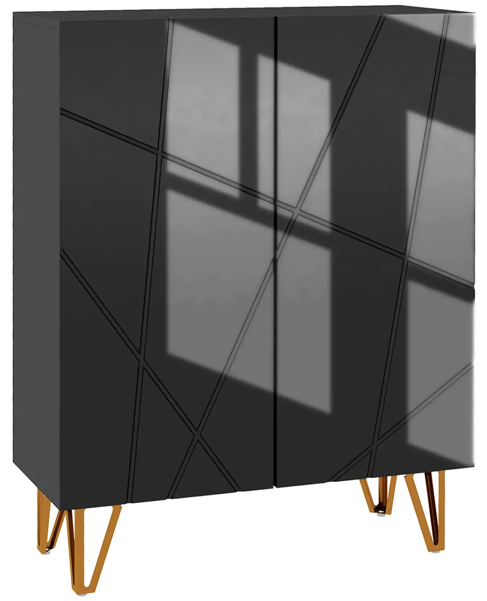 Tumba pentru incaltaminte Homcom 837-469V80BK (Black Gloss) - 4