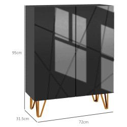 Tumba pentru incaltaminte Homcom 837-469V80BK (Black Gloss) Thumb