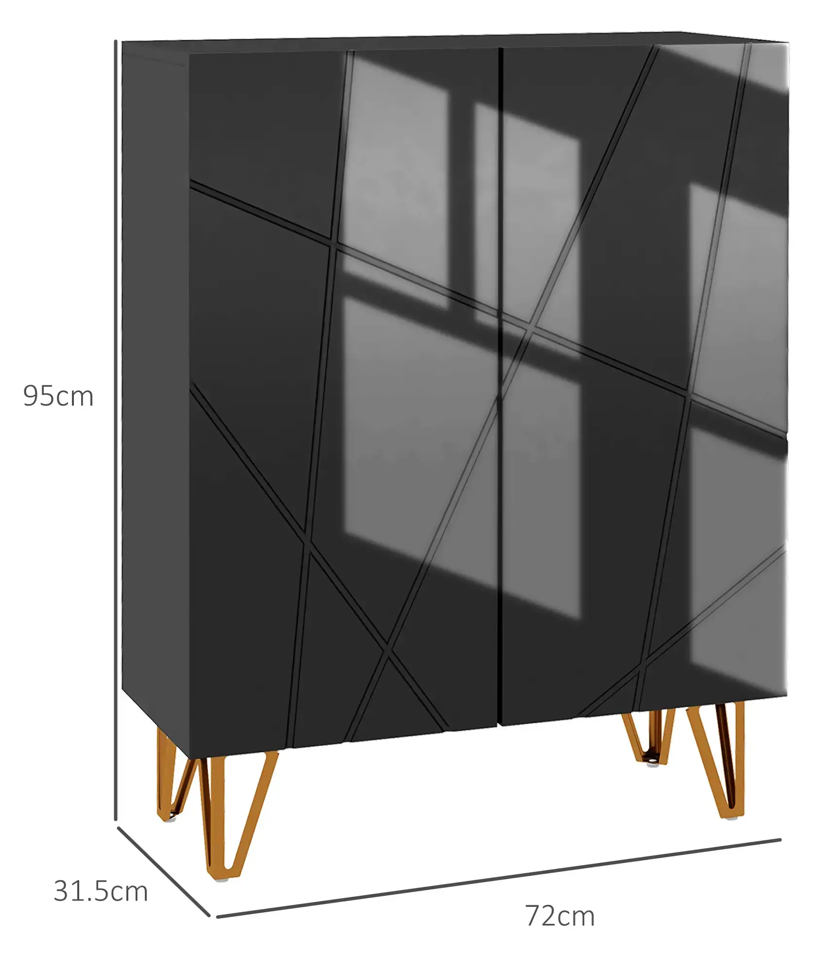 Tumba pentru incaltaminte Homcom 837-469V80BK (Black Gloss) - 5