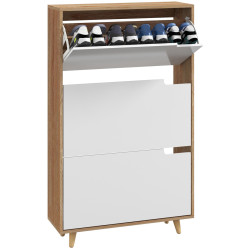 Tumba pentru incaltaminte Homcom 837-473V80WT (White/Natural) Thumb