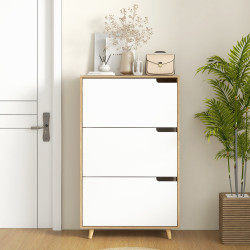 Tumba pentru incaltaminte Homcom 837-473V80WT (White/Natural) Thumb