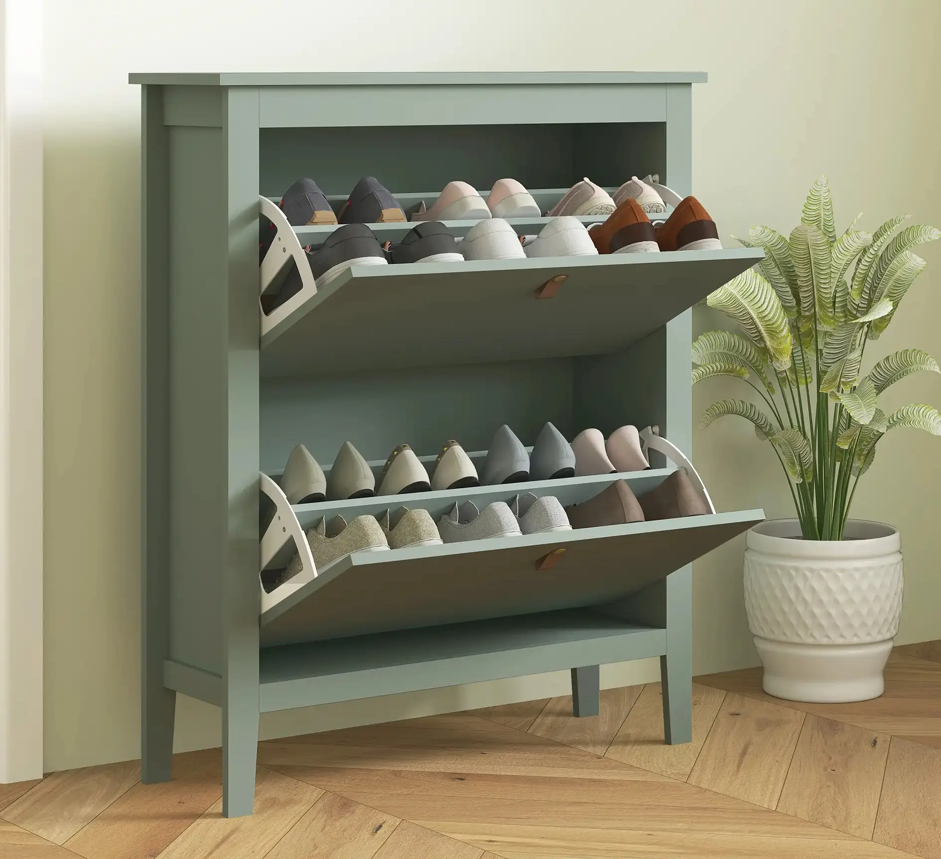 Tumba pentru incaltaminte Homcom 837-578V00GN (Green) - 6