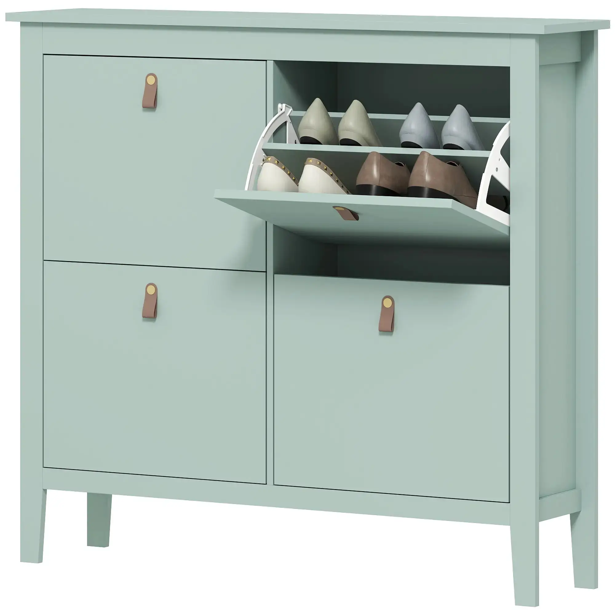 Tumba pentru incaltaminte Homcom 837-578V02GN (Green) - 3