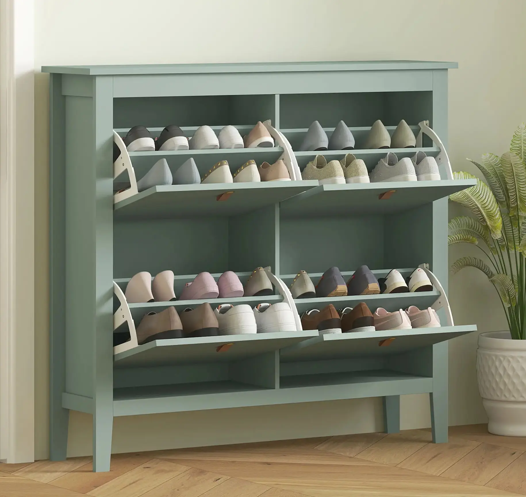 Tumba pentru incaltaminte Homcom 837-578V02GN (Green) - 6