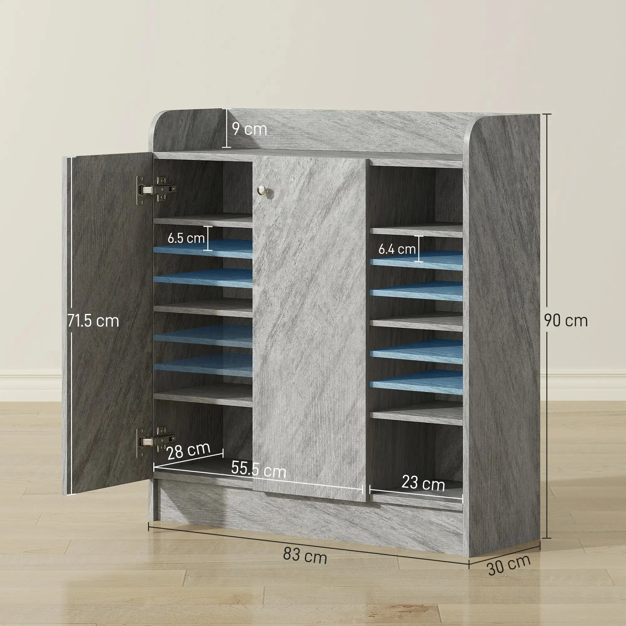 Тумба для обуви Homcom 837-623V00GY (Grey) - 4