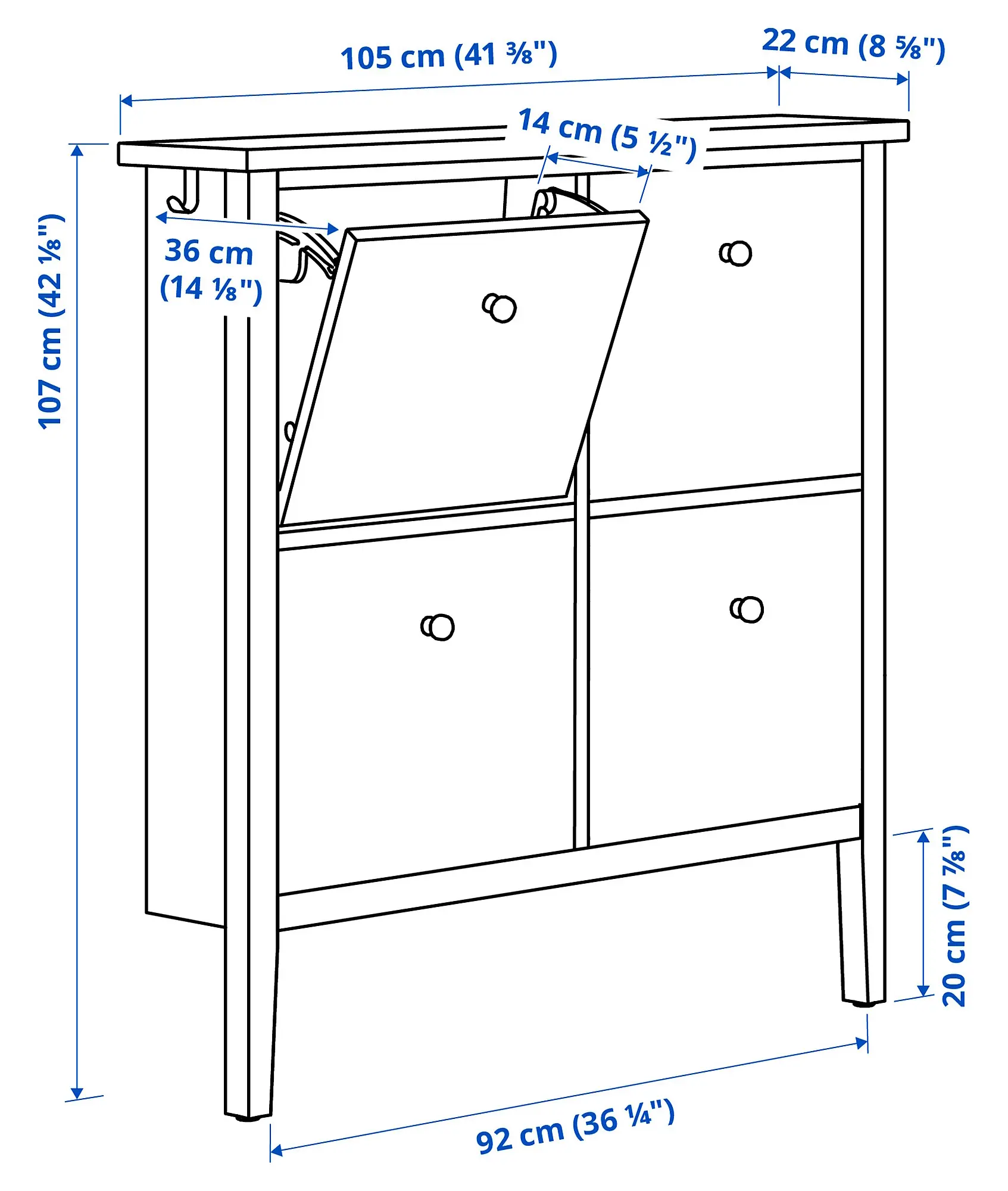 Тумба для обуви Ikea Gullaberg 105x22x107 (Белый) - 7