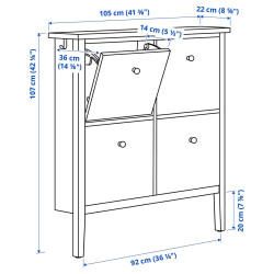 Тумба для обуви Ikea Gullaberg 105x22x107 (Серый) Thumb