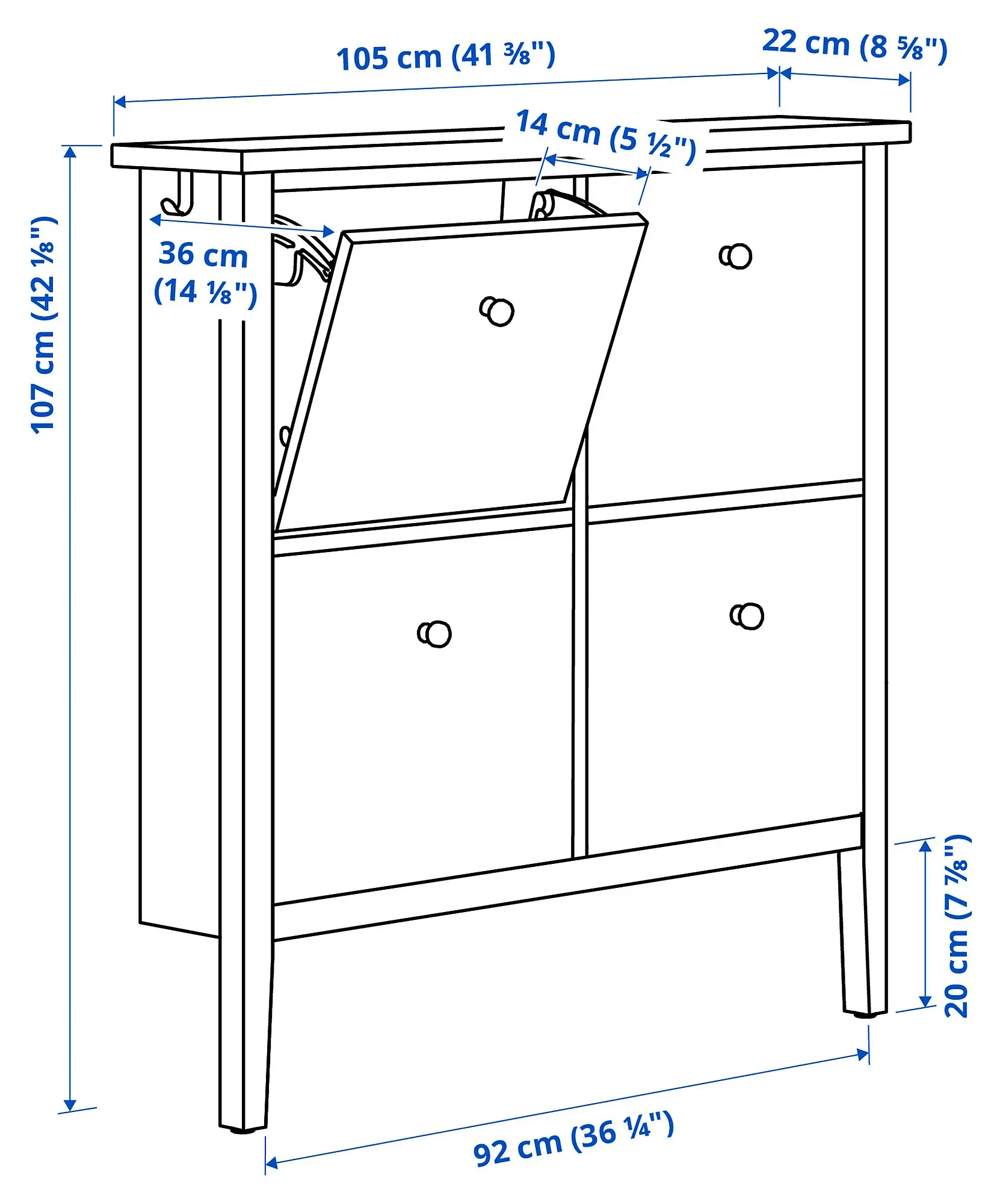 Тумба для обуви Ikea Gullaberg 105x22x107 (Серый) - 3