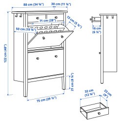Тумба для обуви Ikea Gullaberg 88x30x122 (Белый) Thumb