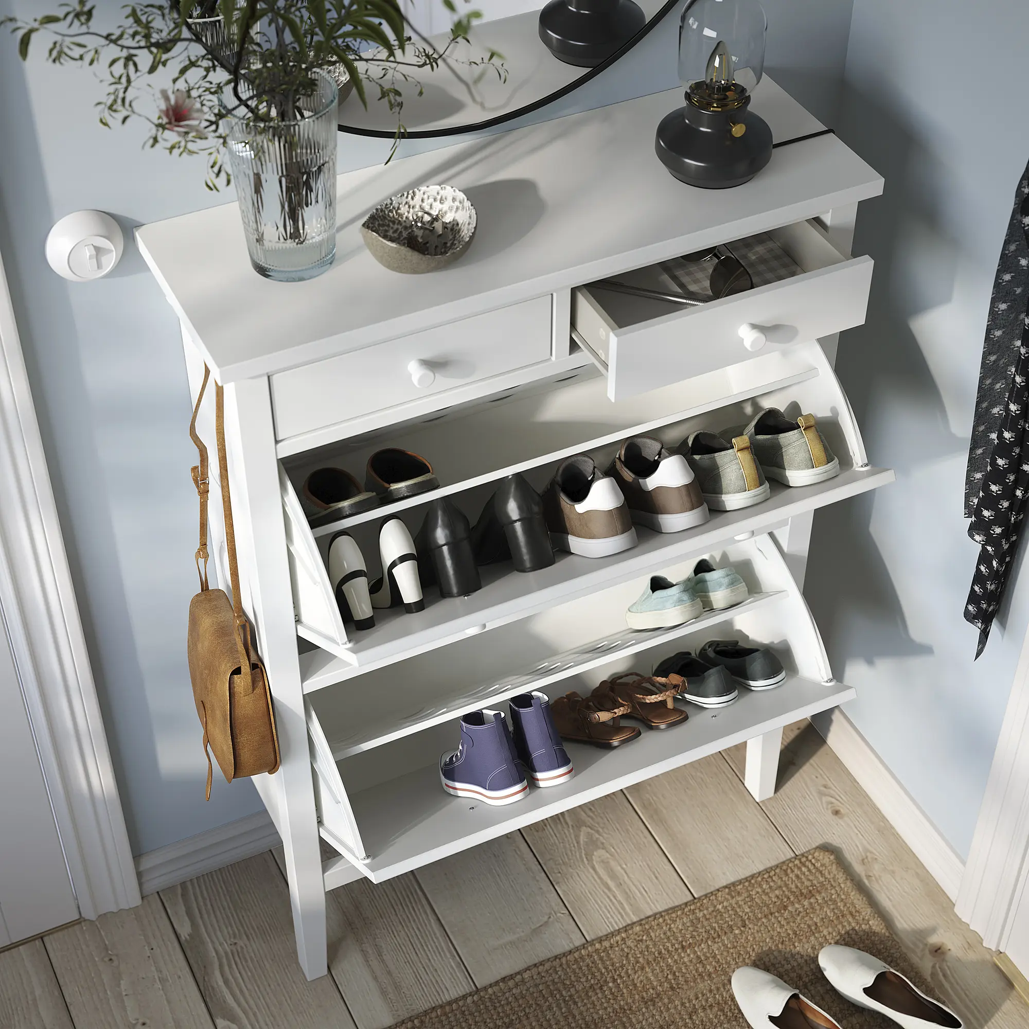 Тумба для обуви Ikea Gullaberg 88x30x122 (Белый) - 4