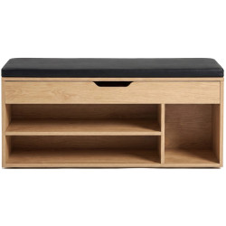 Банкетка для обуви Mebel Elite Alec 100cm (Oak/Black) Thumb