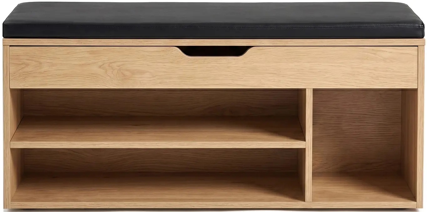 Банкетка для обуви Mebel Elite Alec 100cm (Oak/Black) - 2