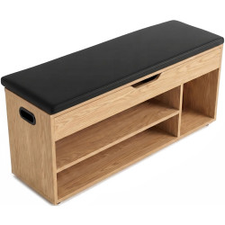 Банкетка для обуви Mebel Elite Alec 100cm (Oak/Black) Thumb